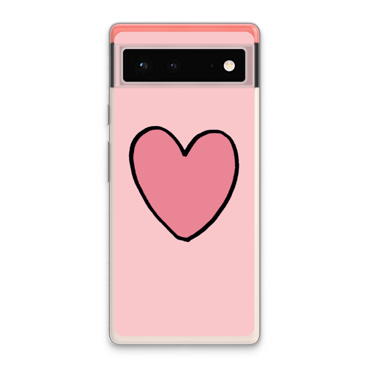 Hartje: Google Pixel 6 Transparant Hoesje