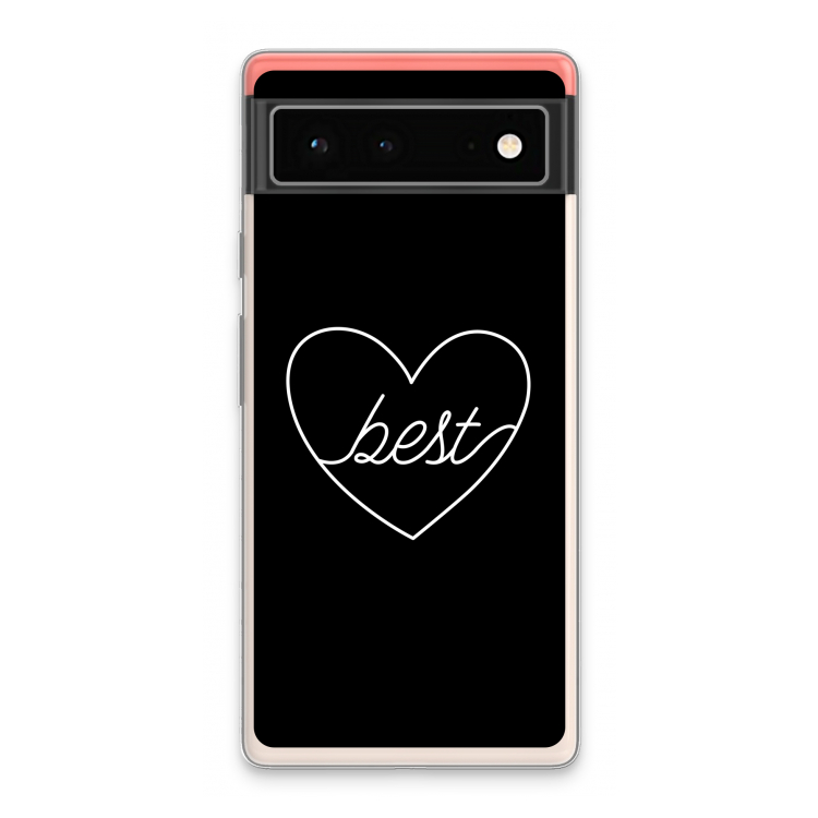Best heart black: Google Pixel 6 Transparant Hoesje