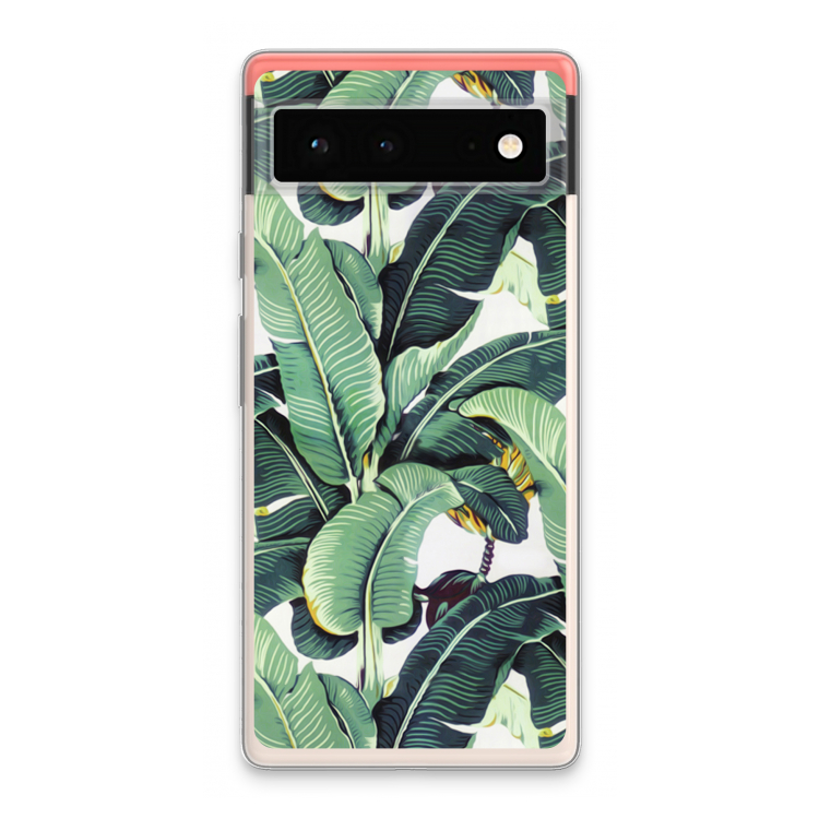 Bananenbladeren: Google Pixel 6 Transparant Hoesje
