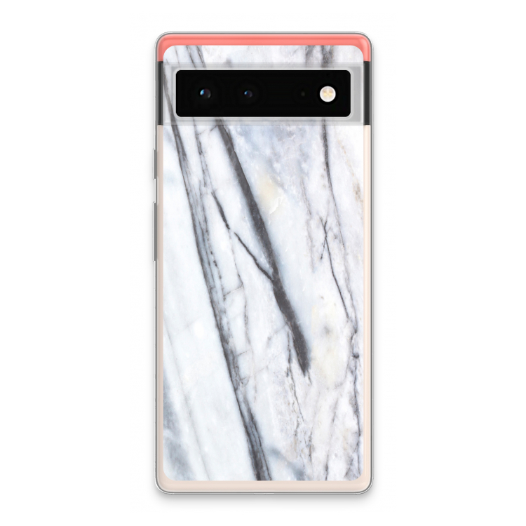 Gestreepte marmer: Google Pixel 6 Transparant Hoesje