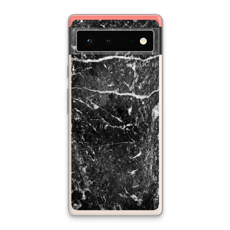 Zwart marmer: Google Pixel 6 Transparant Hoesje