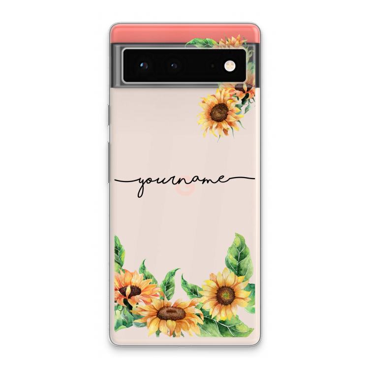 Zonnebloemen: Google Pixel 6 Transparant Hoesje