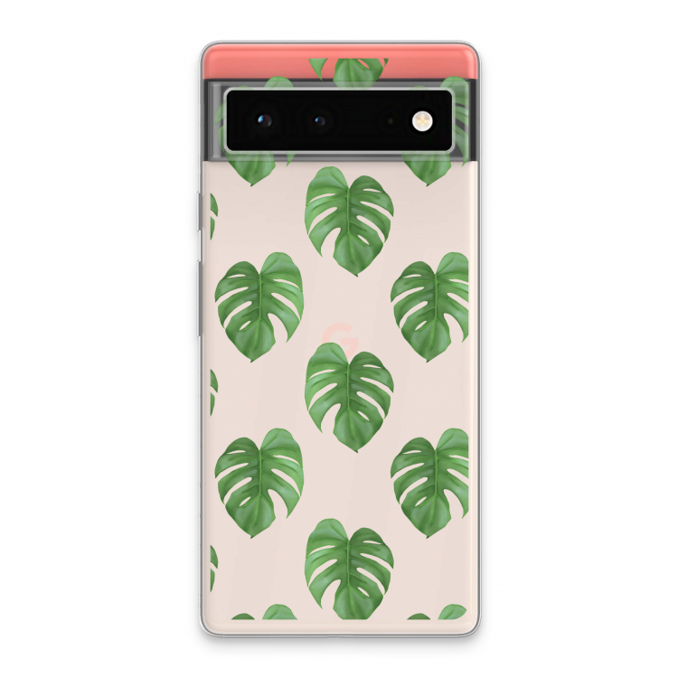 Monstera leaves: Google Pixel 6 Transparant Hoesje