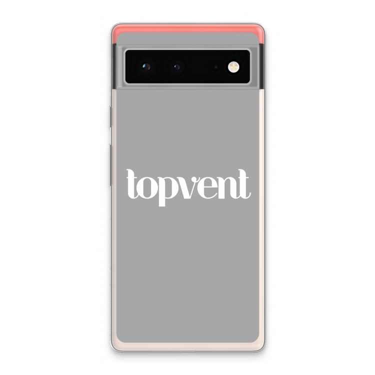 Topvent Grijs Wit: Google Pixel 6 Transparant Hoesje