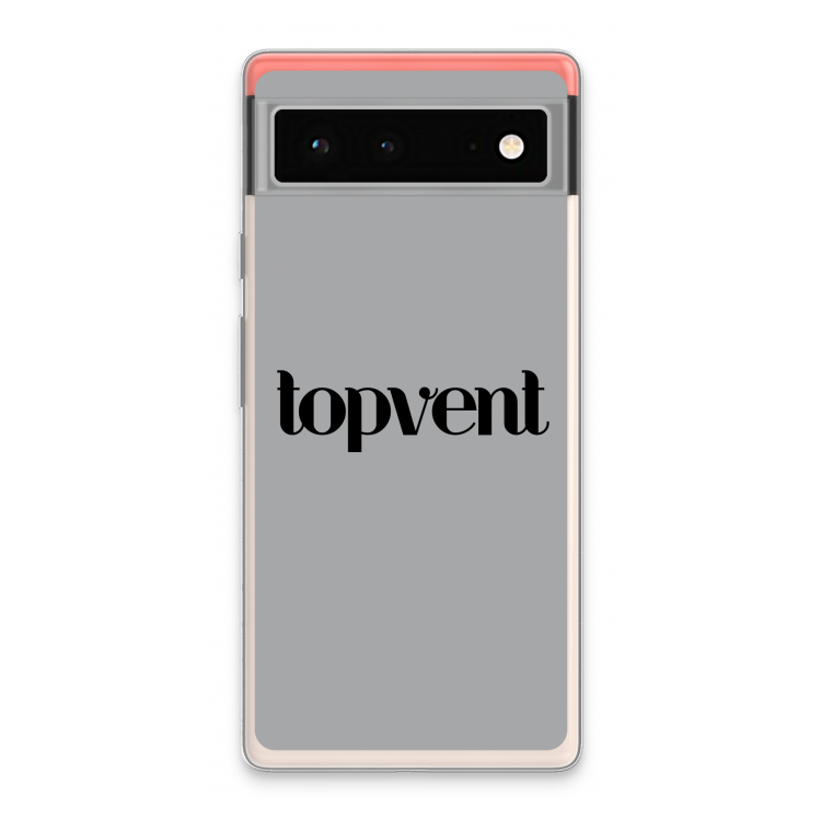 Topvent Grijs Zwart: Google Pixel 6 Transparant Hoesje
