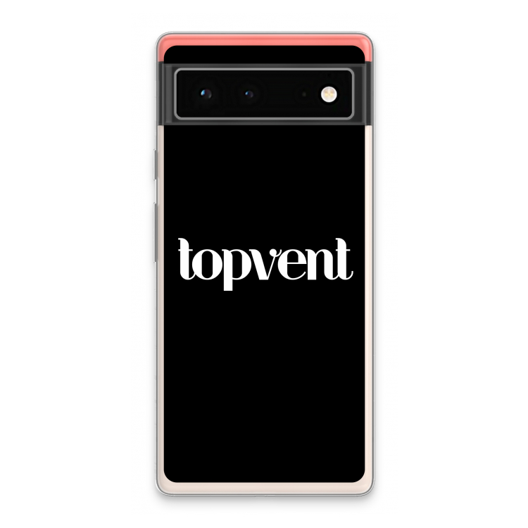 Topvent Zwart: Google Pixel 6 Transparant Hoesje