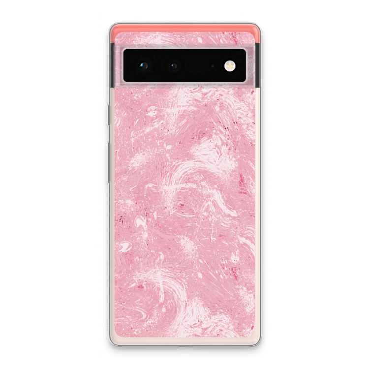 Abstract Painting Pink: Google Pixel 6 Transparant Hoesje