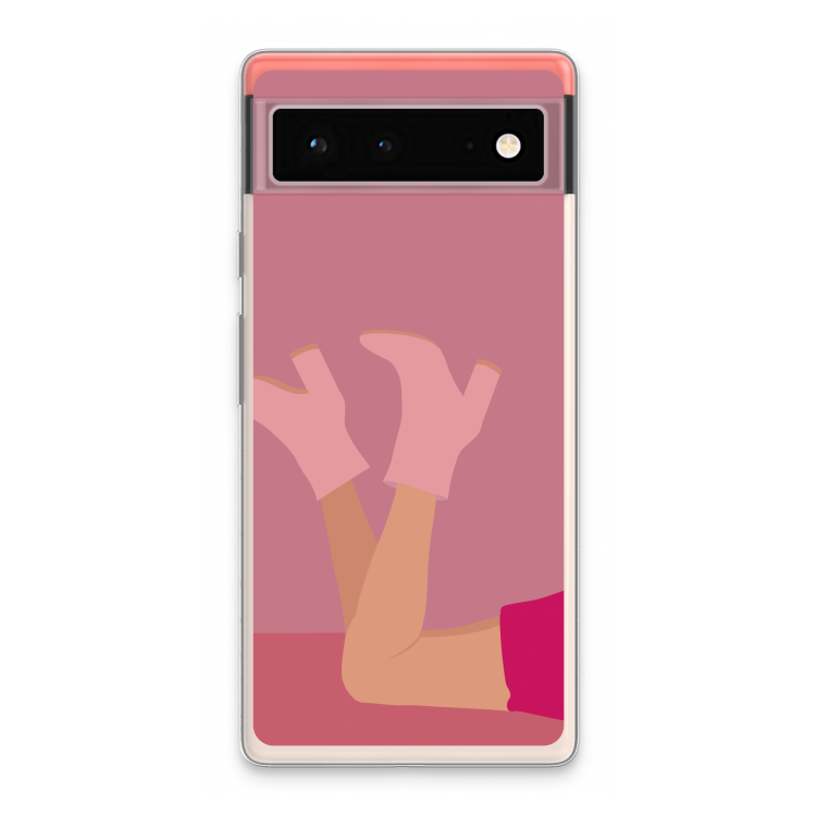Pink boots: Google Pixel 6 Transparant Hoesje