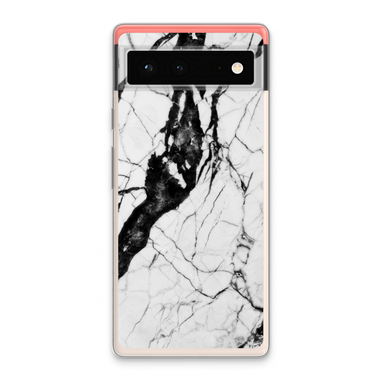 Witte marmer 2: Google Pixel 6 Transparant Hoesje