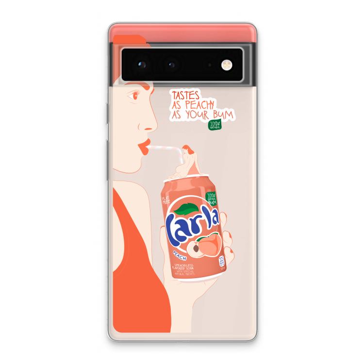 Peach please!: Google Pixel 6 Transparant Hoesje