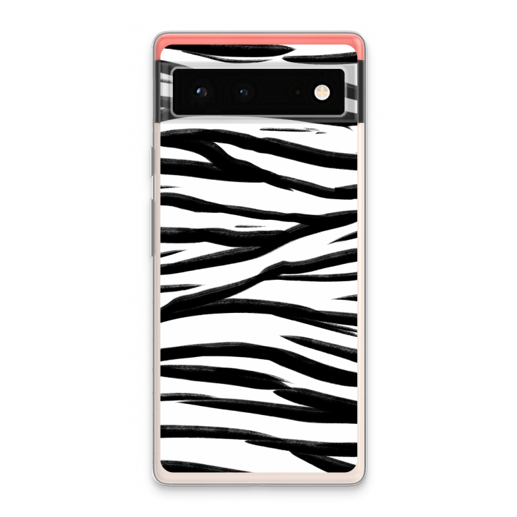Zebra pattern: Google Pixel 6 Transparant Hoesje