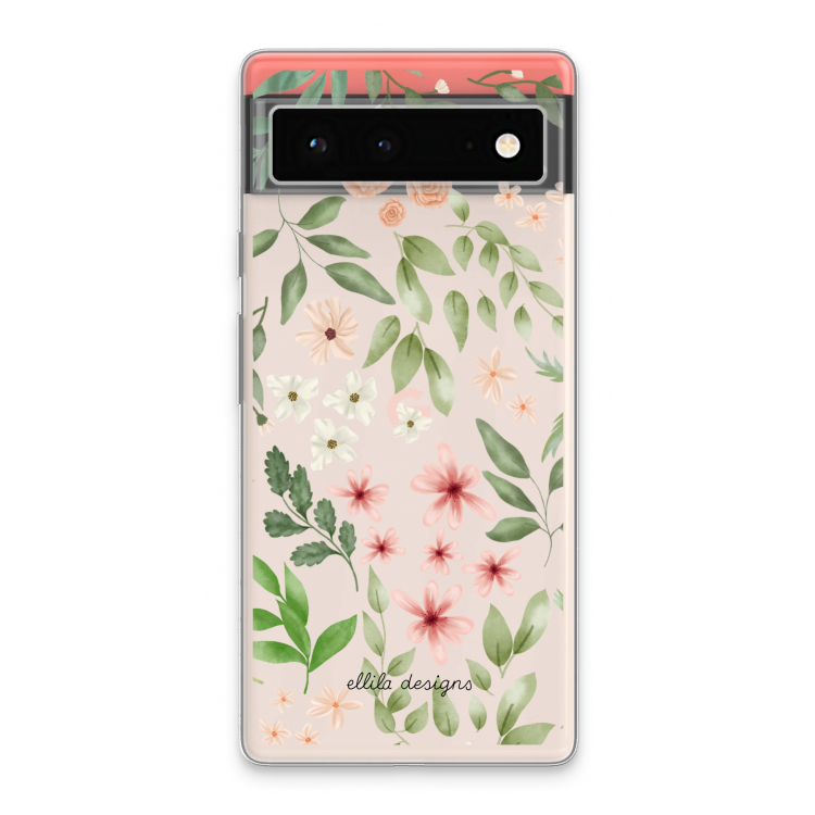 Botanical sweet flower heaven: Google Pixel 6 Transparant Hoesje