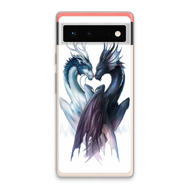 Yin Yang Dragons: Google Pixel 6 Transparant Hoesje