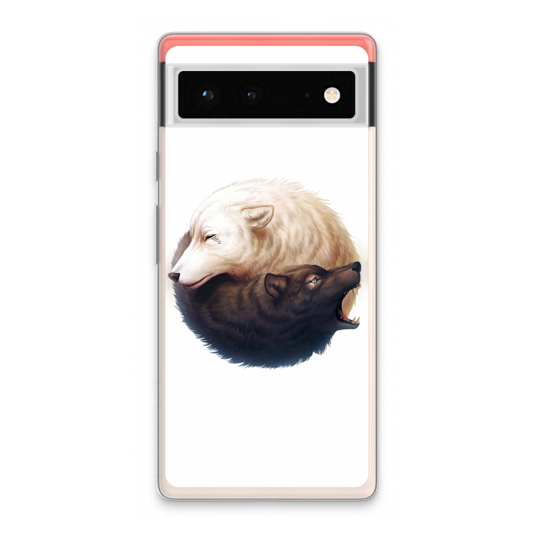 Yin Yang Wolves: Google Pixel 6 Transparant Hoesje