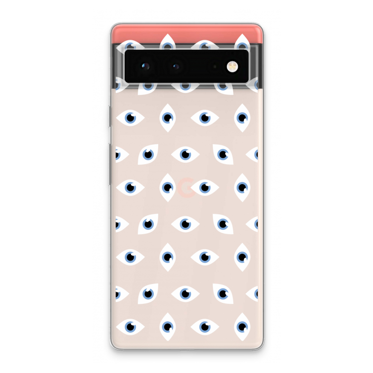 Eyes pattern: Google Pixel 6 Transparant Hoesje