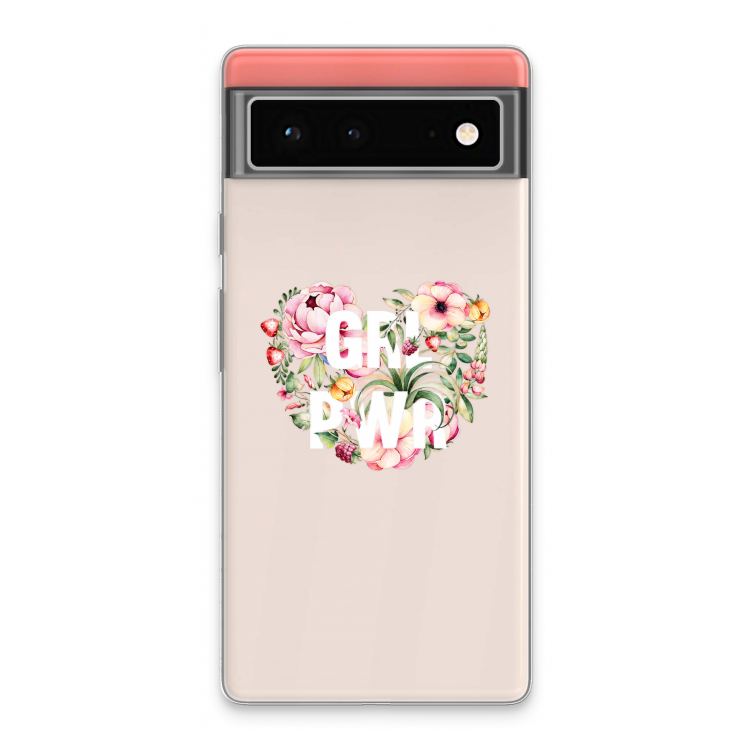 GRL PWR Flower: Google Pixel 6 Transparant Hoesje