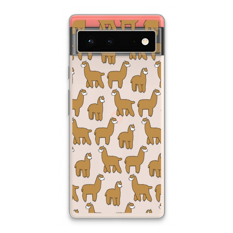 Alpacas: Google Pixel 6 Transparant Hoesje