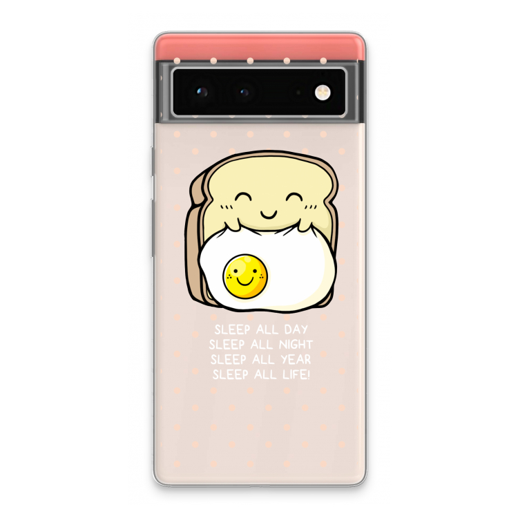 Sleep All Day: Google Pixel 6 Transparant Hoesje