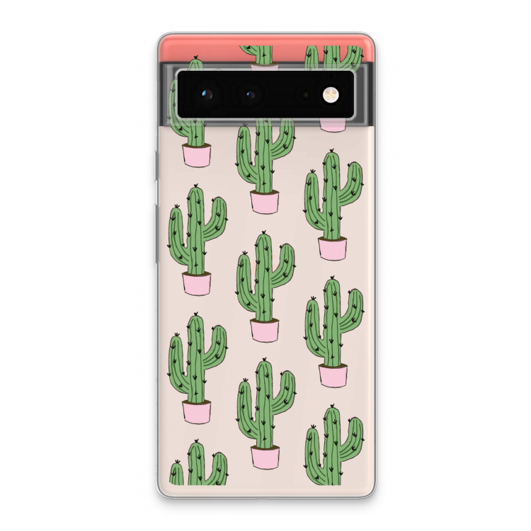 Cactus Lover: Google Pixel 6 Transparant Hoesje