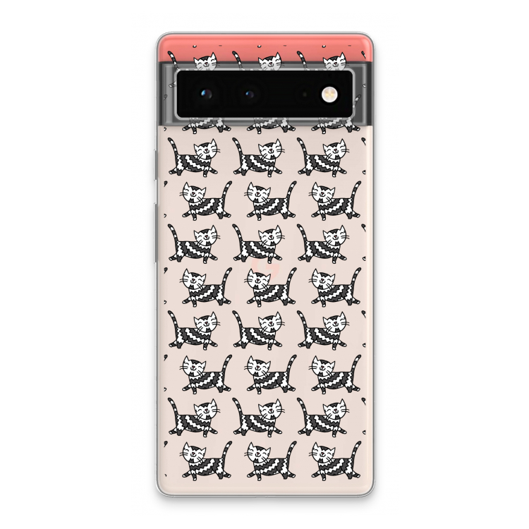 Zwarte poes: Google Pixel 6 Transparant Hoesje