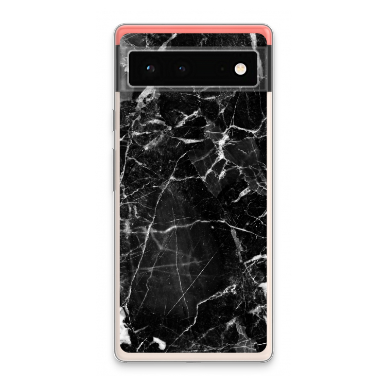 Zwart Marmer 2: Google Pixel 6 Transparant Hoesje