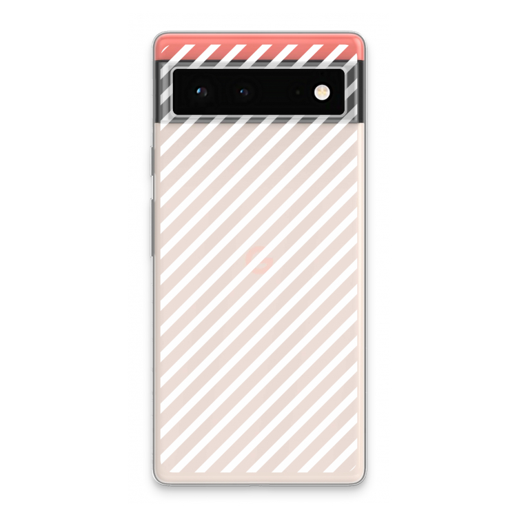Strepen zwart-wit: Google Pixel 6 Transparant Hoesje