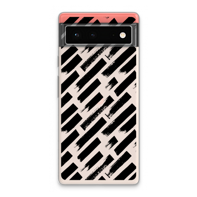 Zwarte vegen: Google Pixel 6 Transparant Hoesje