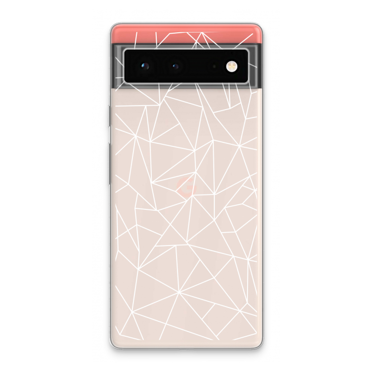 Geometrische lijnen wit: Google Pixel 6 Transparant Hoesje