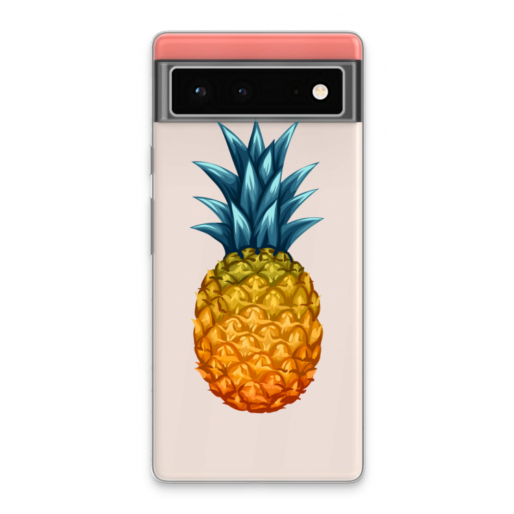 Grote ananas: Google Pixel 6 Transparant Hoesje