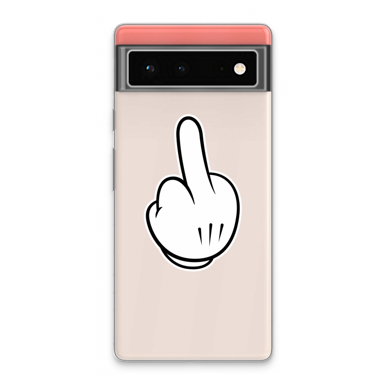 Middle finger black: Google Pixel 6 Transparant Hoesje