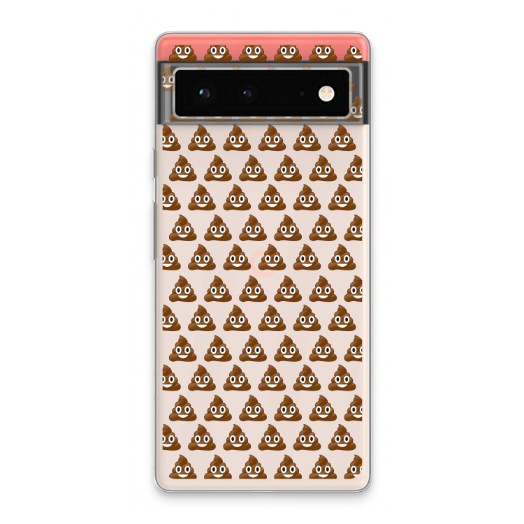 Poop emoji: Google Pixel 6 Transparant Hoesje