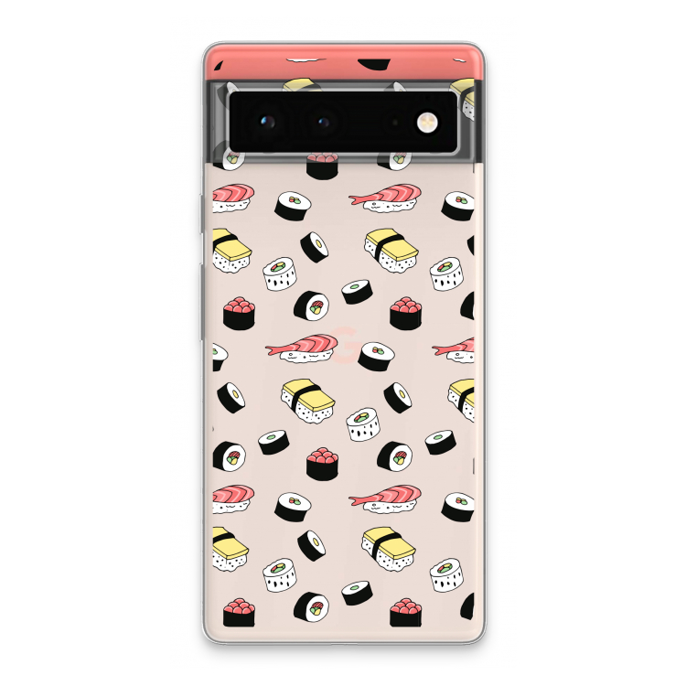 Sushi time: Google Pixel 6 Transparant Hoesje