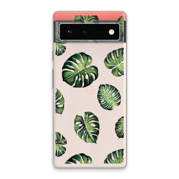 Tropische bladeren: Google Pixel 6 Transparant Hoesje