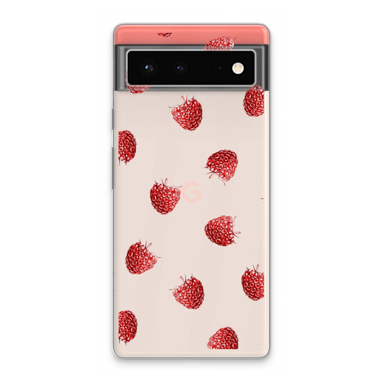 Framboosjes: Google Pixel 6 Transparant Hoesje