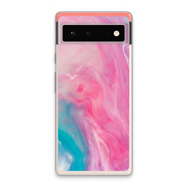 Roze explosie: Google Pixel 6 Transparant Hoesje