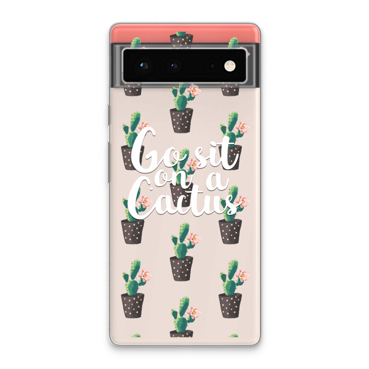 Cactus quote: Google Pixel 6 Transparant Hoesje