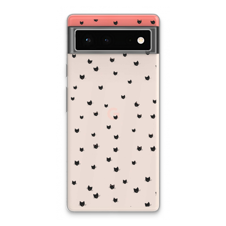 Kleine kattenkopjes: Google Pixel 6 Transparant Hoesje