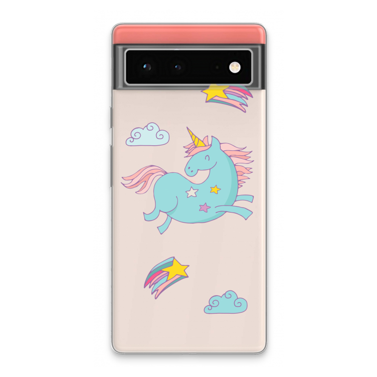 Vliegende eenhoorn: Google Pixel 6 Transparant Hoesje