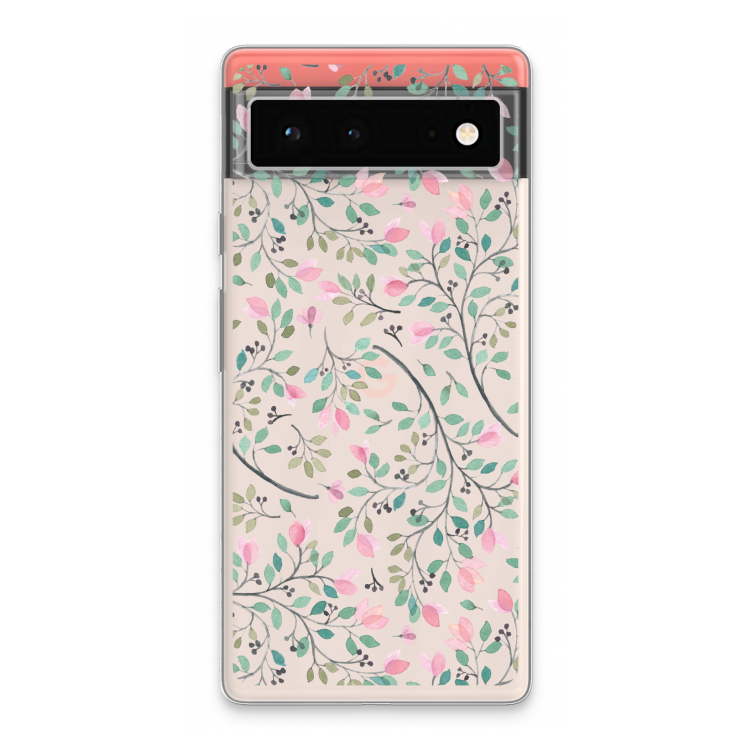 Sierlijke bloemen: Google Pixel 6 Transparant Hoesje