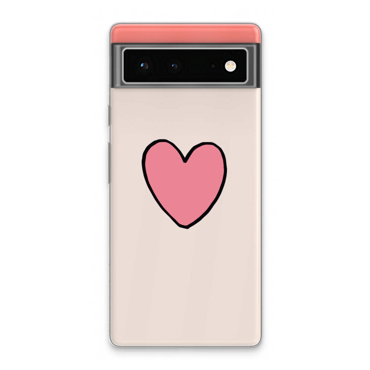 Hartje: Google Pixel 6 Transparant Hoesje