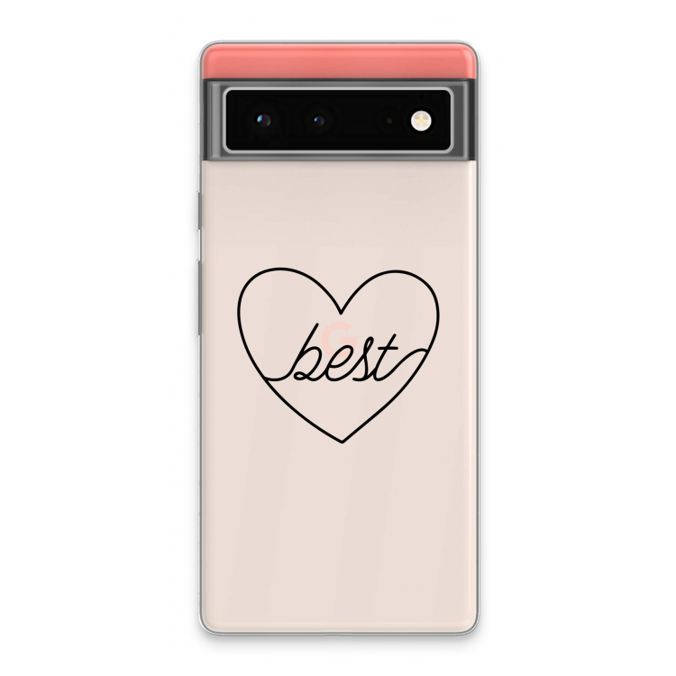 Best heart black: Google Pixel 6 Transparant Hoesje
