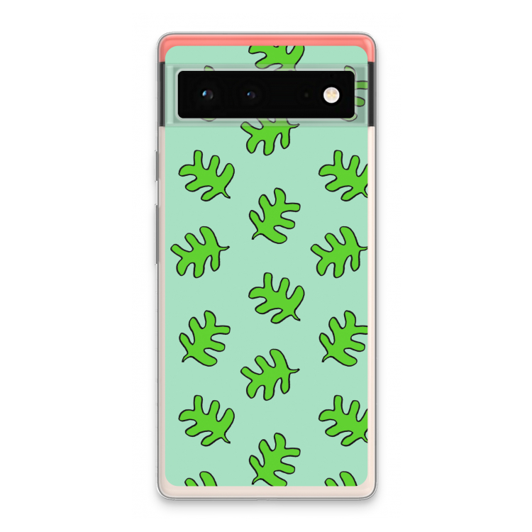 Groene blaadjes: Google Pixel 6 Transparant Hoesje