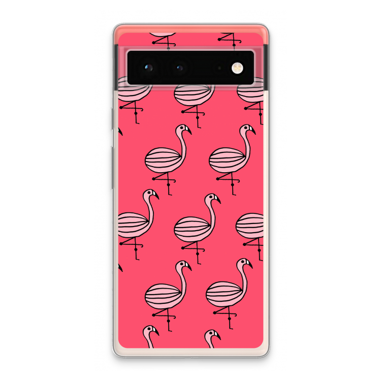 Flamingo: Google Pixel 6 Transparant Hoesje