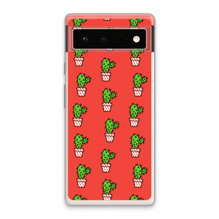 Mini cactus: Google Pixel 6 Transparant Hoesje