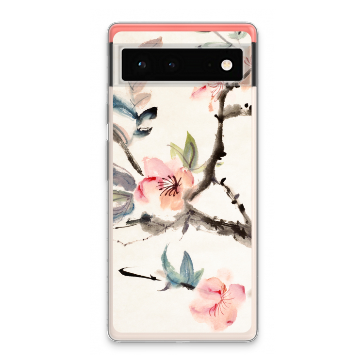 Japanse bloemen: Google Pixel 6 Transparant Hoesje