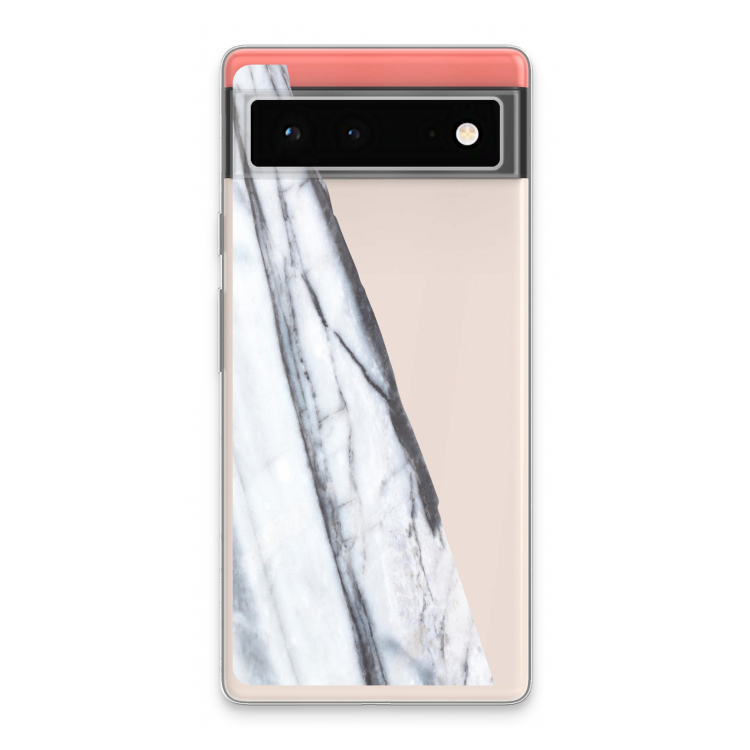 Gestreepte marmer: Google Pixel 6 Transparant Hoesje