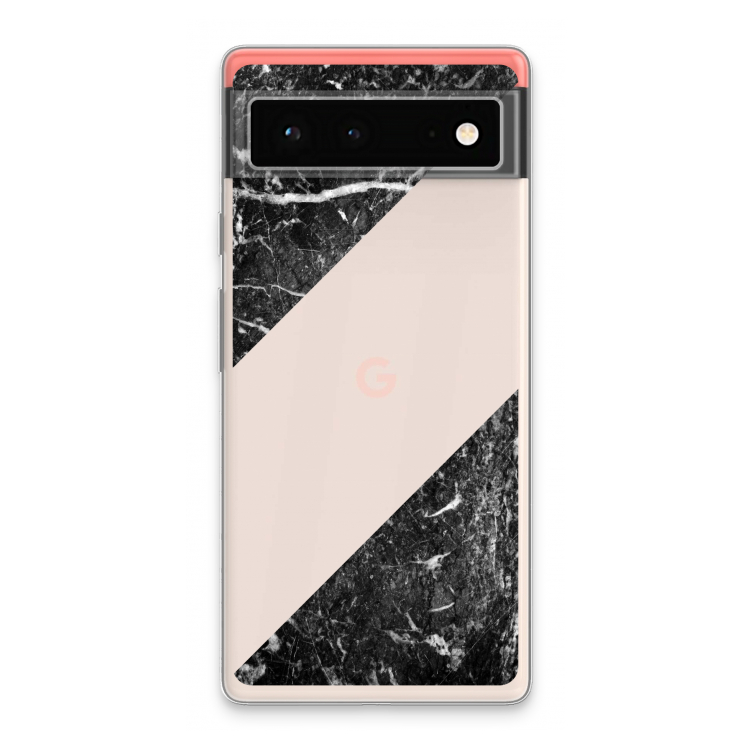 Zwart marmer: Google Pixel 6 Transparant Hoesje