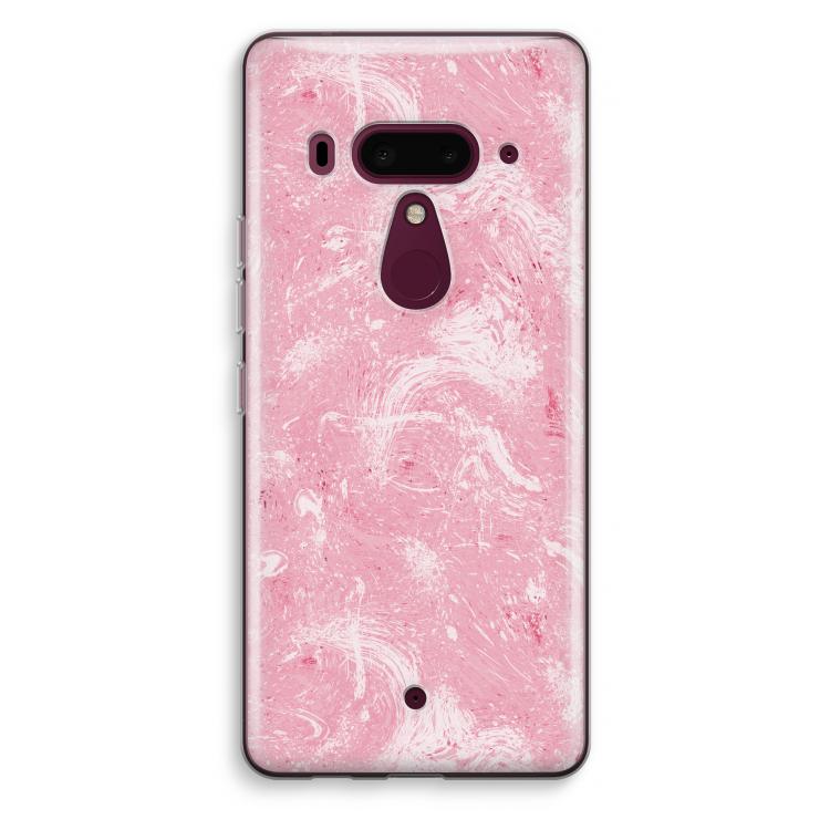 Abstract Painting Pink: HTC U12+ Transparant Hoesje