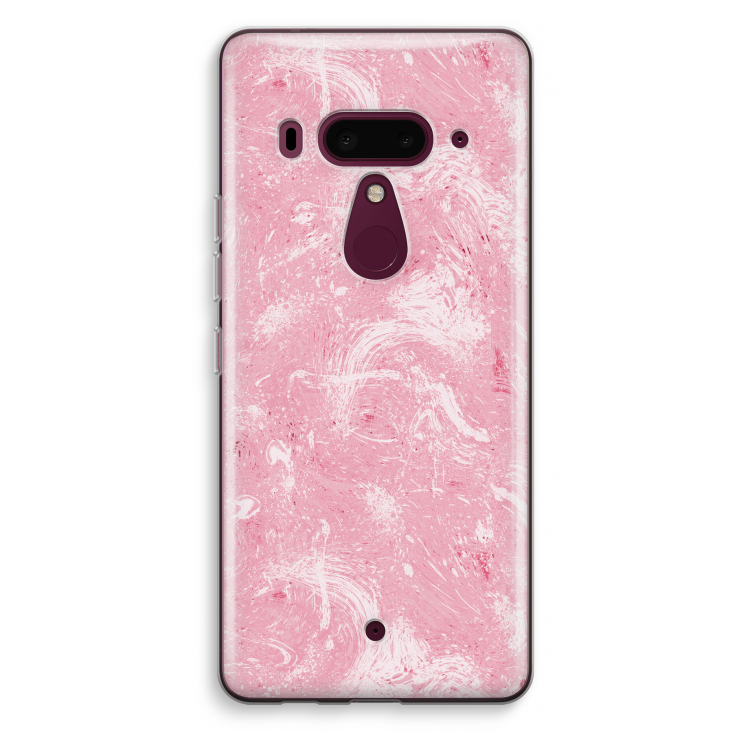 Abstract Painting Pink: HTC U12+ Transparant Hoesje