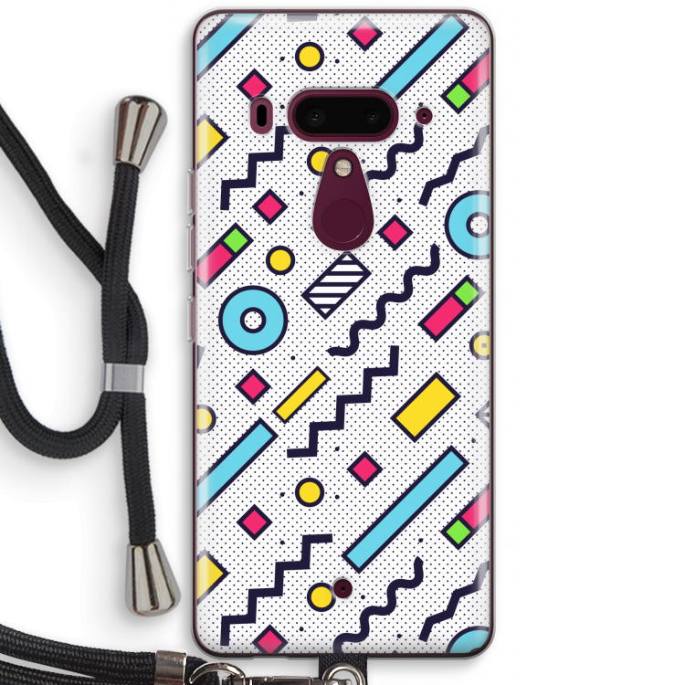 8-bit N°8: HTC U12+ Transparant Hoesje met koord